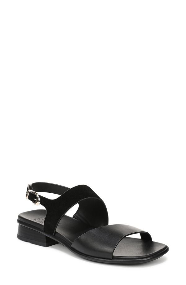 ナチュライザー レディース シューズ サンダル Naturalizer Brie Sandal Women BLACK LEATHER SUEDE ブラック