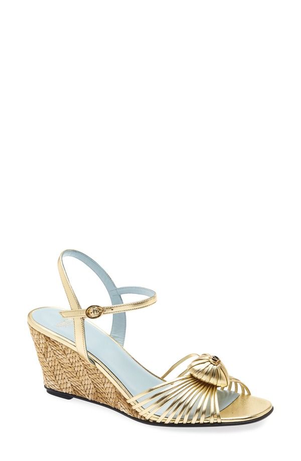 ヴァレンティノ レディース シューズ サンダル Valentino Garavani Espadrille Wedge Sandal Women ANTIQUE BRASS 190,900円