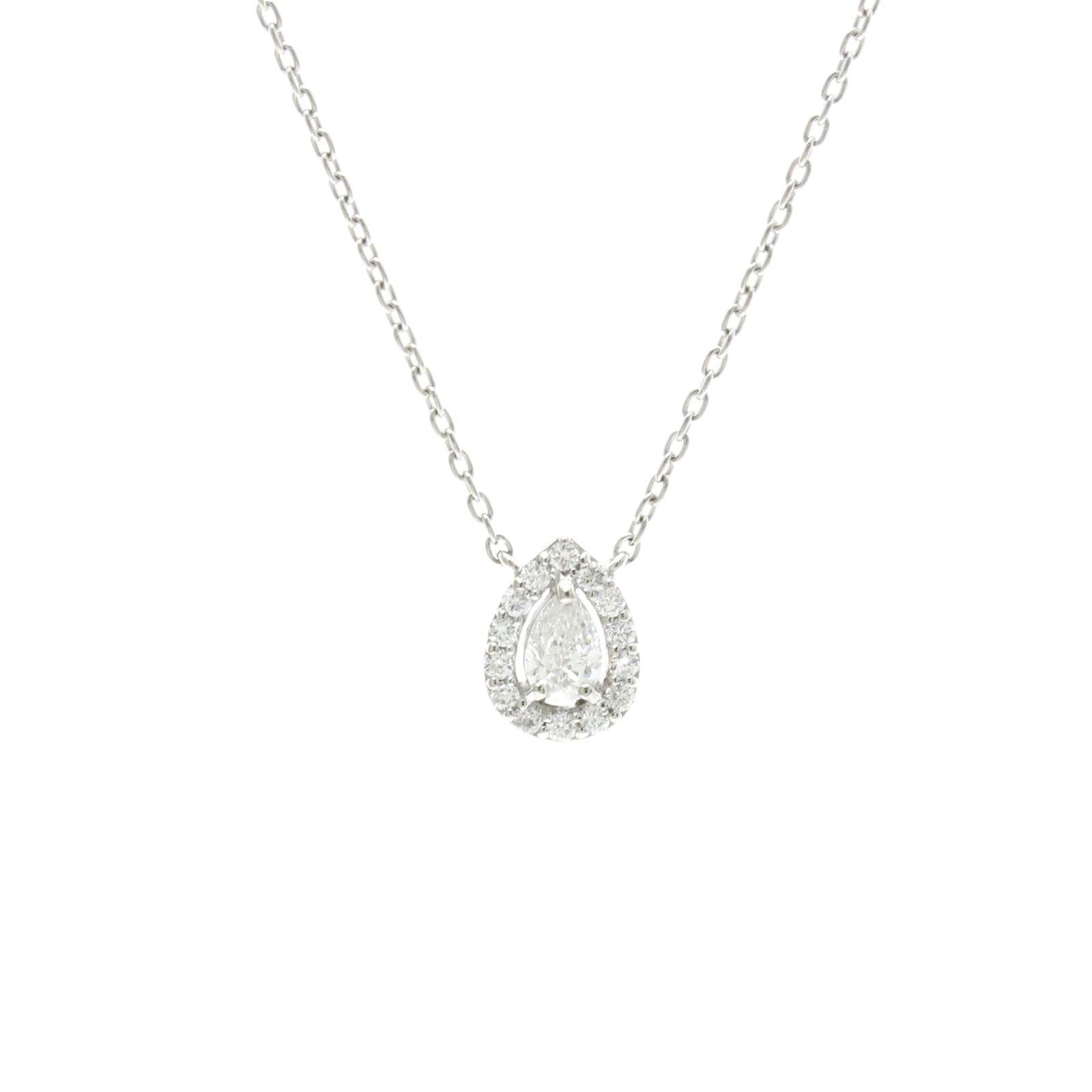 ヴァンドーム青山(Vendome Aoyama) プラチナ ダイヤモンド メンズ,レディース ファッション ペンダントネックレス カラット/0.16 (シルバー) ペアシェイプ ダイヤモンド ネックレス 47,879円