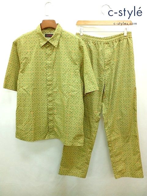 [人気] CABaN キャバン シャツ パンツ Ｍ グリーン系 総柄 半袖 セットアップ | ★ E866 9,361円