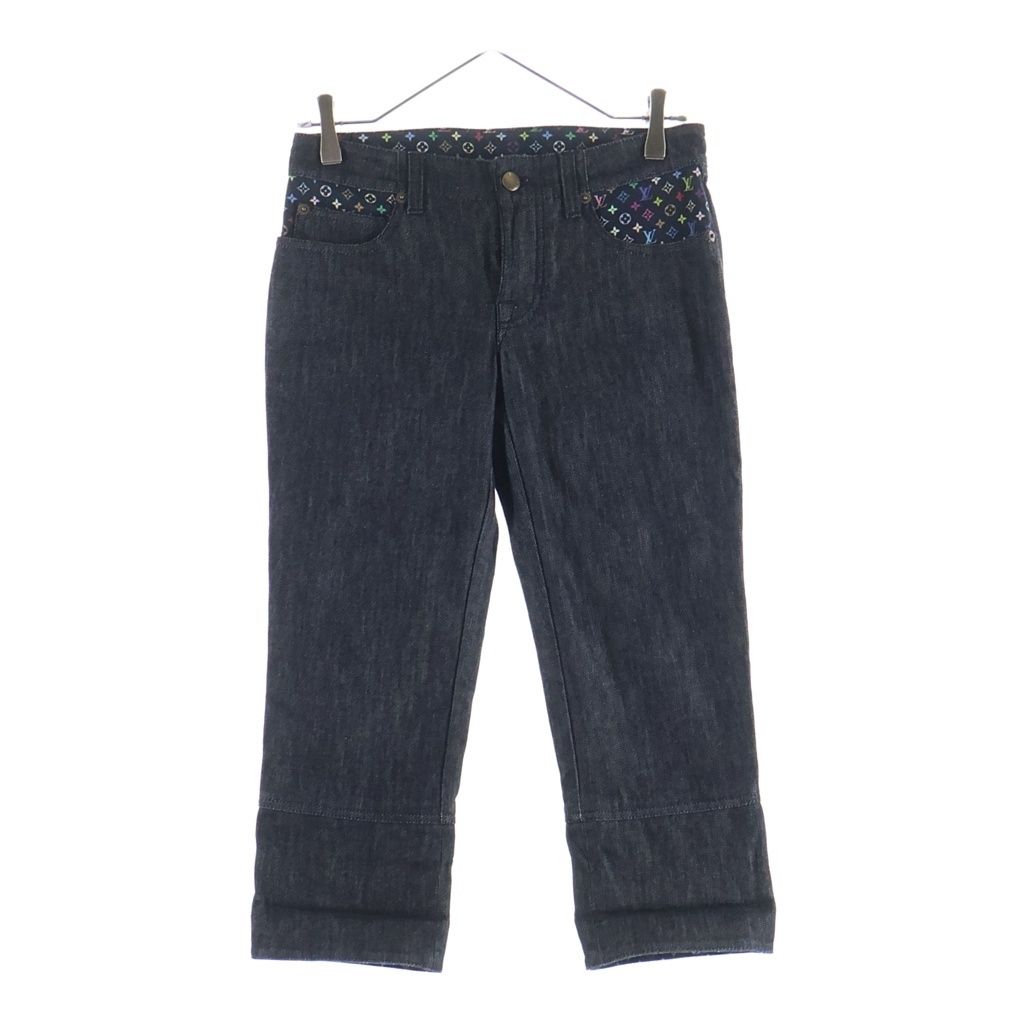 LOUIS VUITTON (ルイヴィトン) 09SS モノグラムマルチカラー ショート デニム パンツ ジーンズ ブラック レディース RW091W WOPA02DAZ