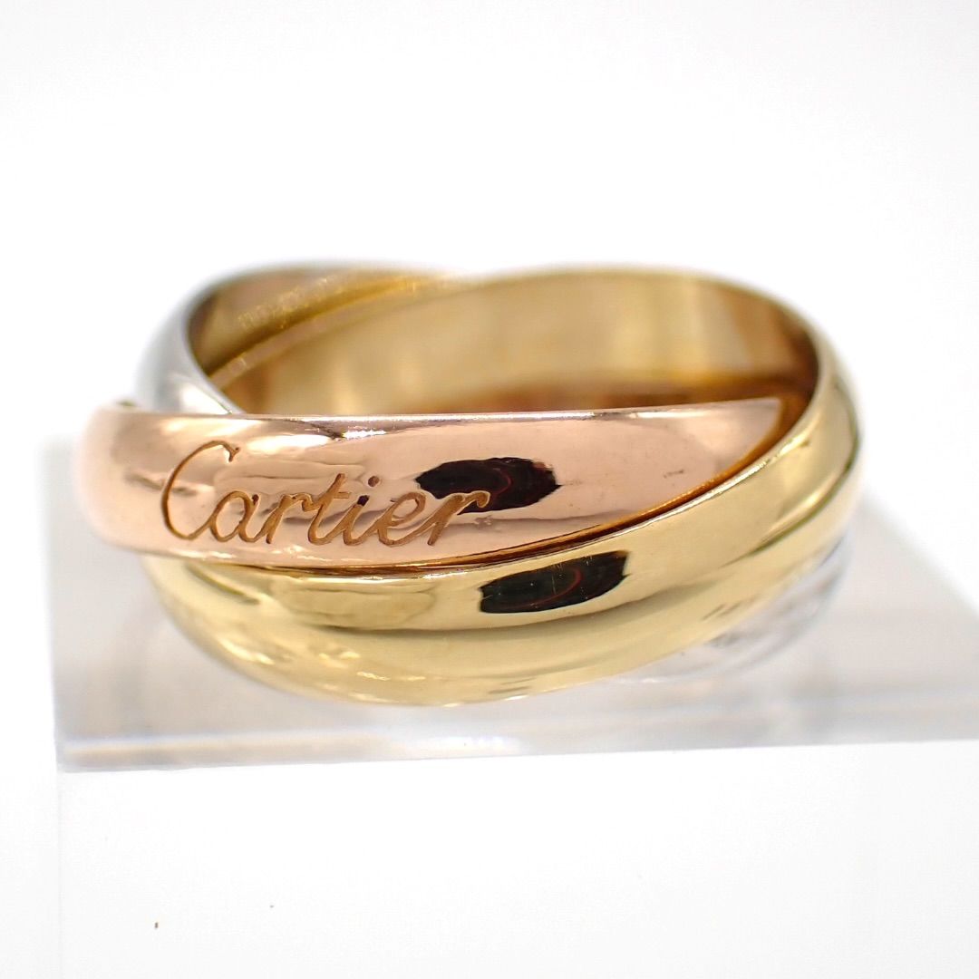 新品仕上げ済 Cartier カルティエ 48 トリニティ リング 750 K18 MM クラシック スリーゴールド 5222