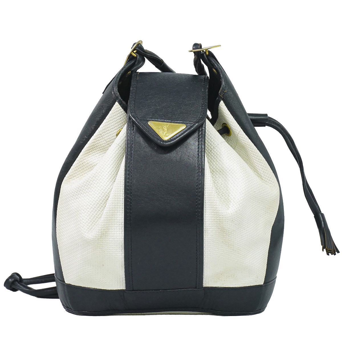 本物 イヴ サンローラン YVES SAINT LAURENT YSL 巾着型 ショルダー 