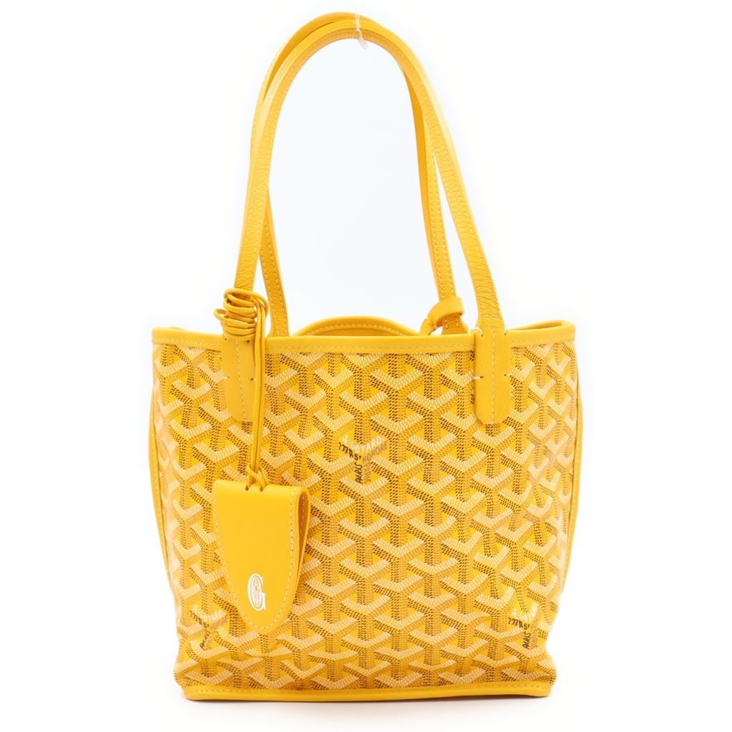 GOYARD (ゴヤール) アンジュ ミニ トート ハンドバッグ PVC レザー イエロー