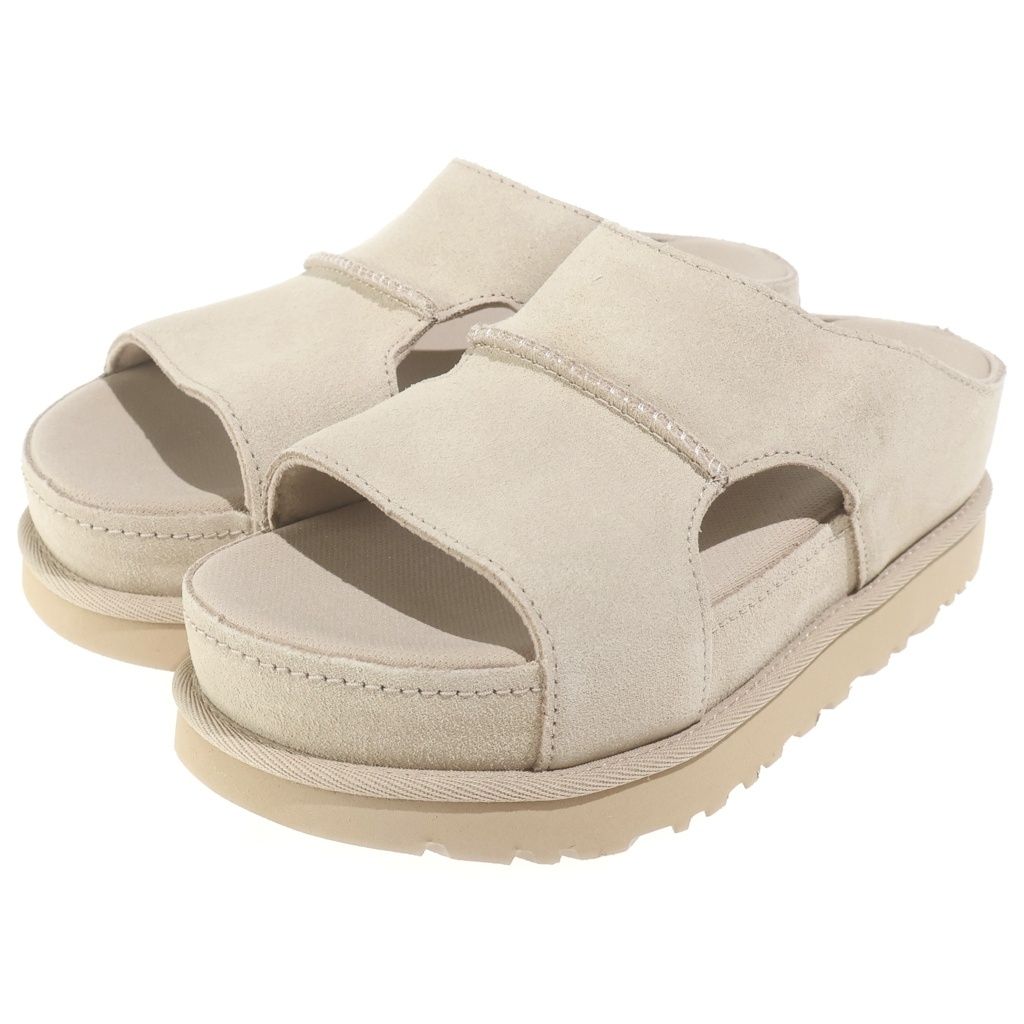 UGG (アグ) GOLDENSTAR HI CUTOUT SLIDE ゴールデンスター カットアウトスライド スウェードサンダル ベージュ レディース US6/23cm 1175132