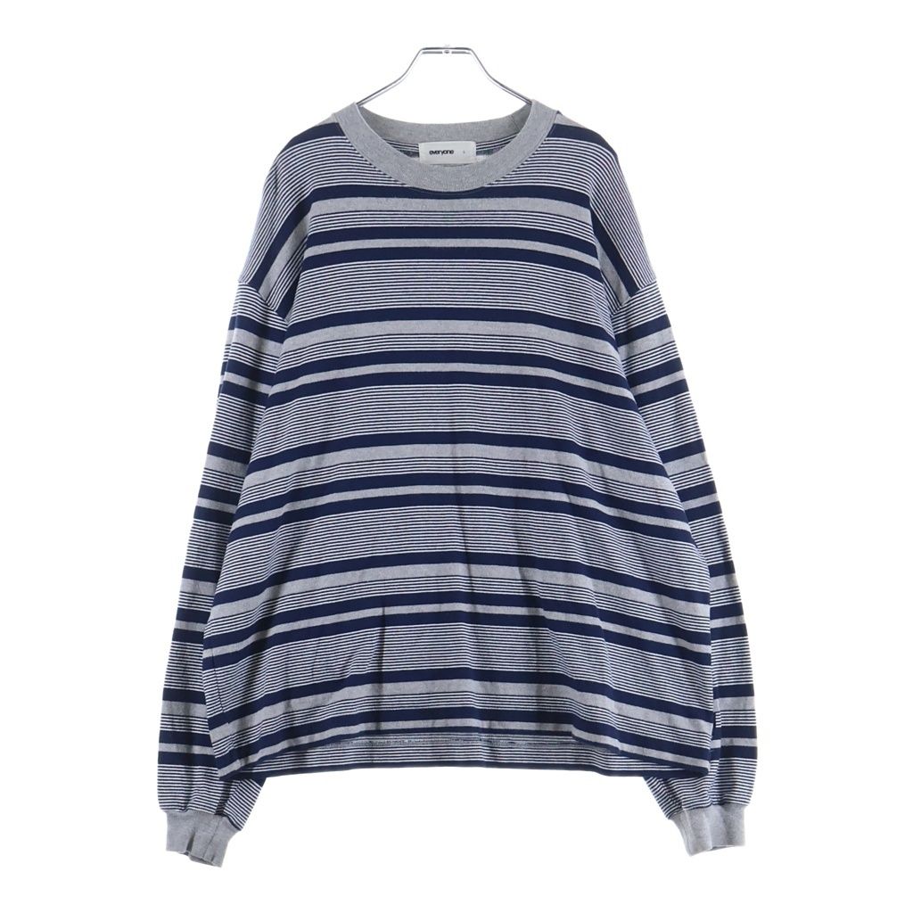 everyone (エブリワン) Border Long Sleeve T-Shirt ボーダー クルーネック長袖Tシャツカットソー グレー/ネイビー EV24-CS20 14,500円