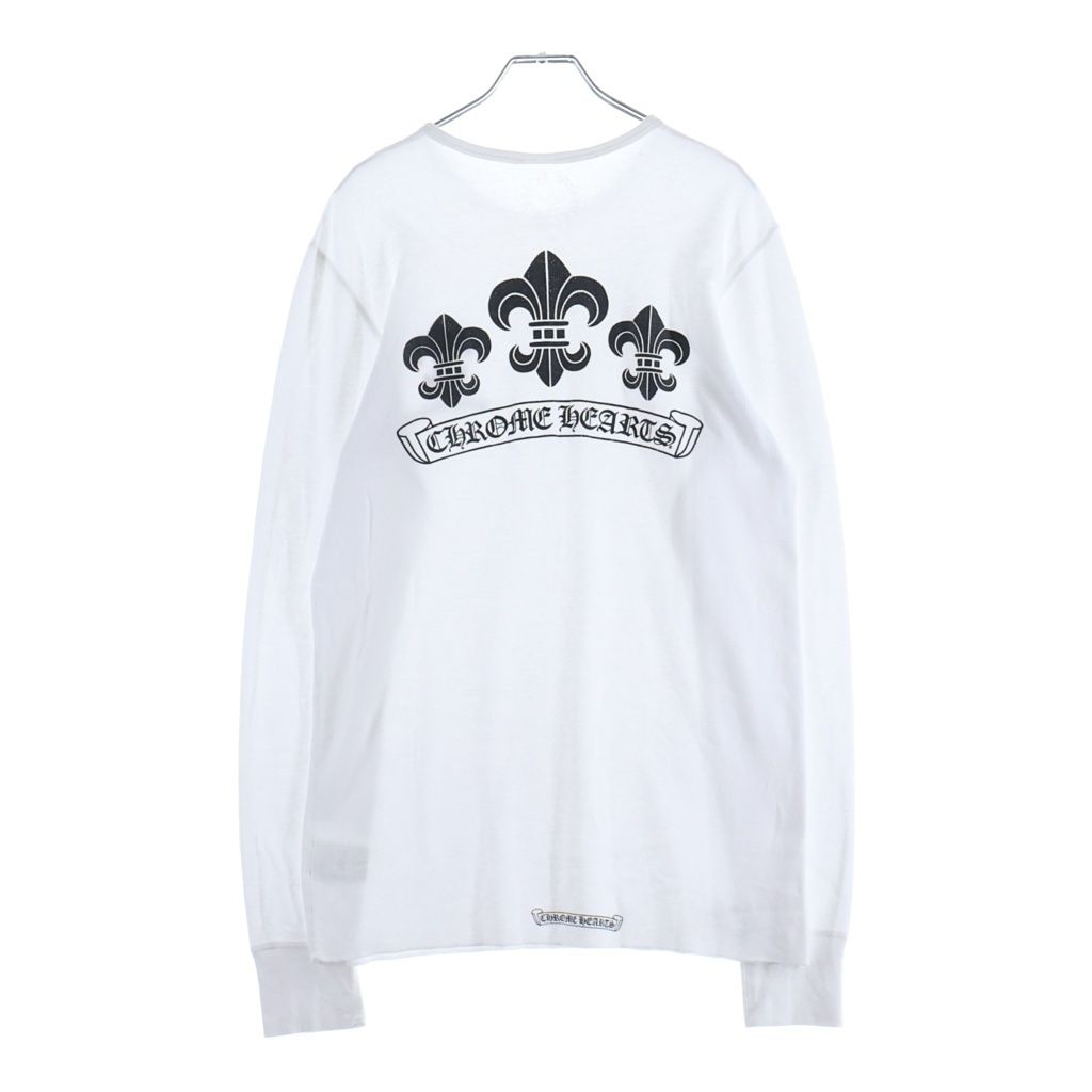 CHROME HEARTS (クロムハーツ) BSフレア スクロールラベル クルーネック 長袖Tシャツ カットソー ロングスリーブ コットン ホワイト 52,599円