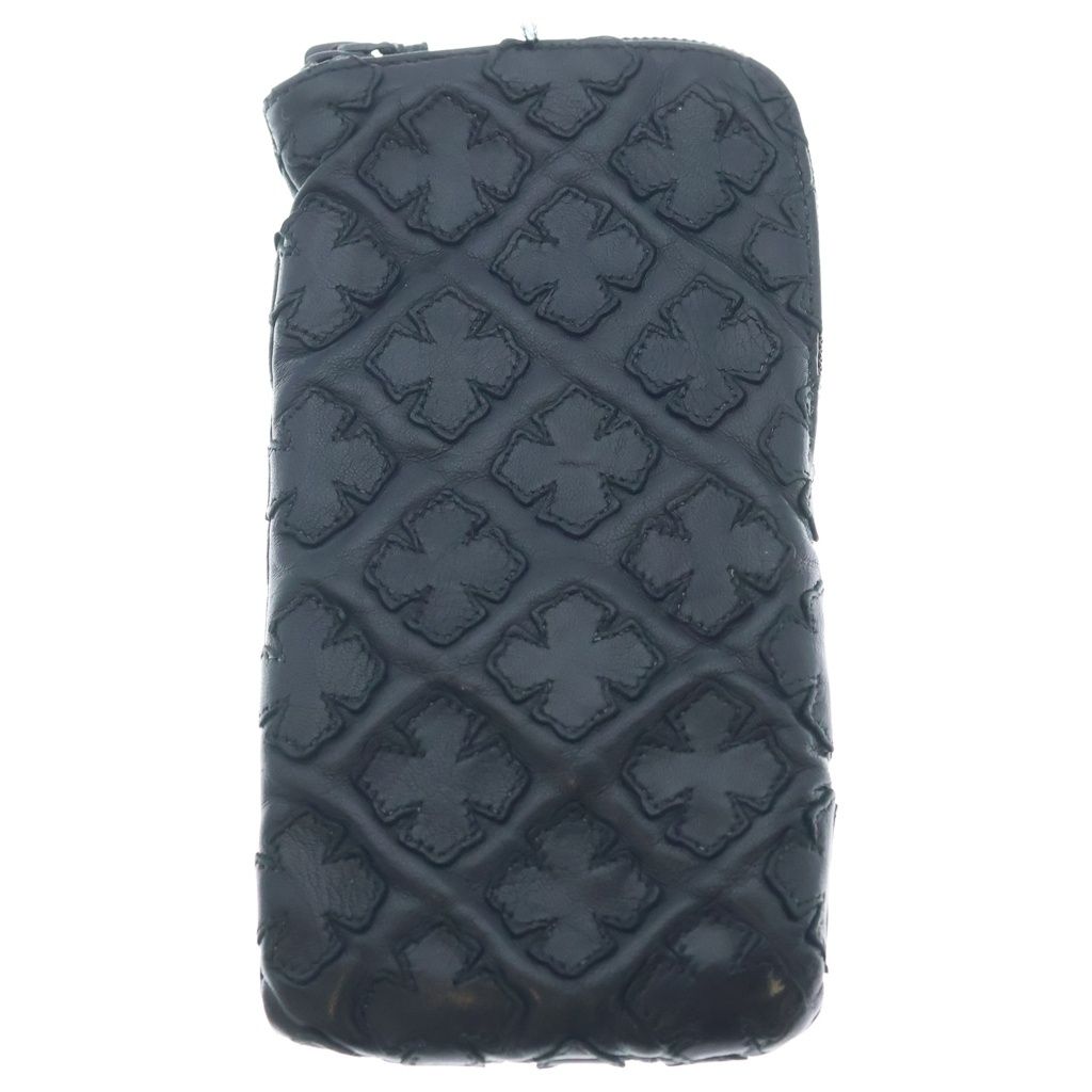 CHROME HEARTS (クロムハーツ) CHプラスパッチ レザー アイウェアケース メガネケース ブラック