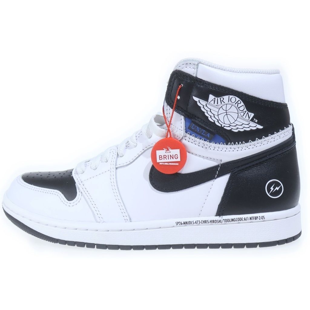 NIKE (ナイキ) ×FRAGMENT DESIGN ×UNION AIR JORDAN 1 RETRO HIGH OG エアジョーダン1 レトロ ハイカット スニーカー US8.5/26.5cm ホワイト/ブラック II7282-100