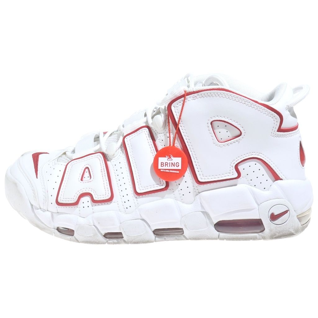NIKE (ナイキ) AIR MORE UPTEMPO 96 エアモアアップテンポ ハイカットスニーカー ホワイト/レッド US9.5/27.5cm 921948-102