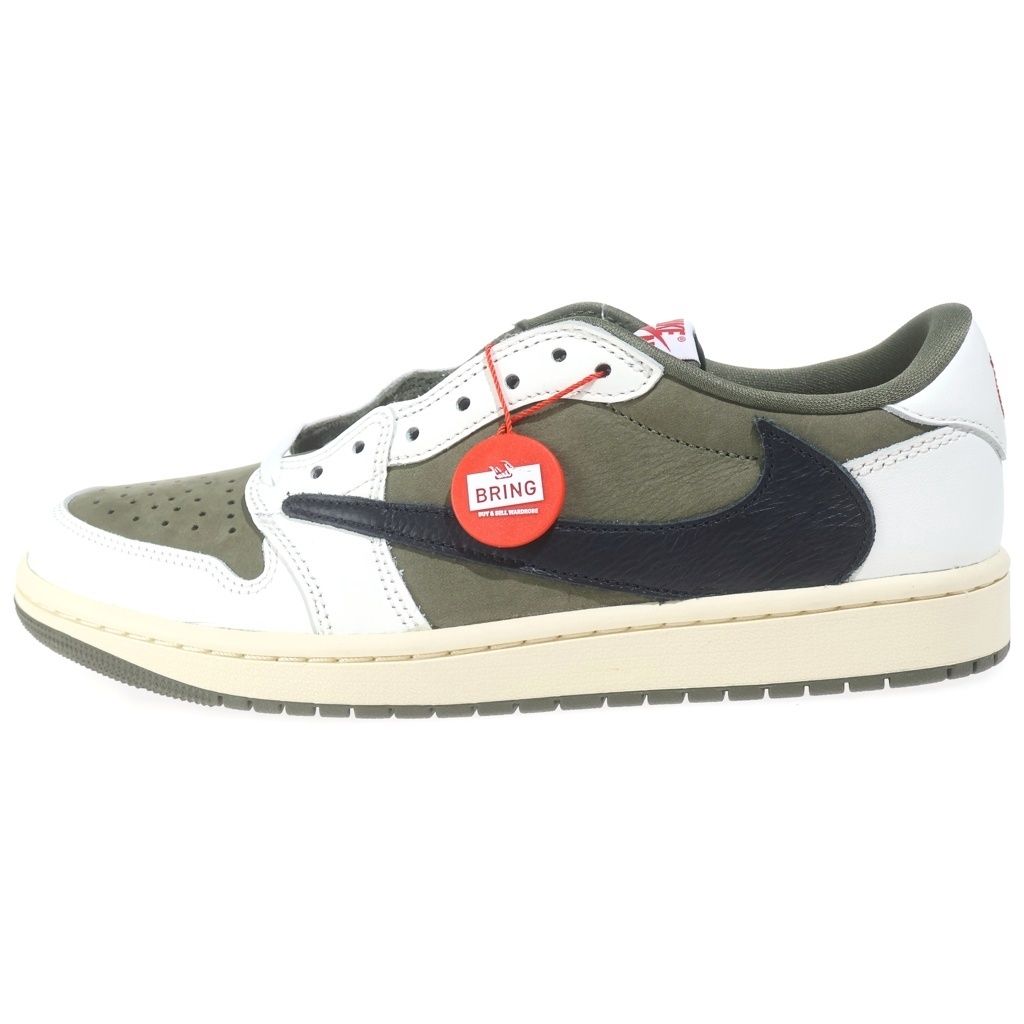 NIKE (ナイキ) ×TRAVIS SCOTT AIR JORDAN 1 LOW OG SP REVERSE OLIVE トラヴィススコット エアジョーダン1 リバース オリーブ ローカットスニーカー カーキ US9/27.0cm DM7866-200 49,134円