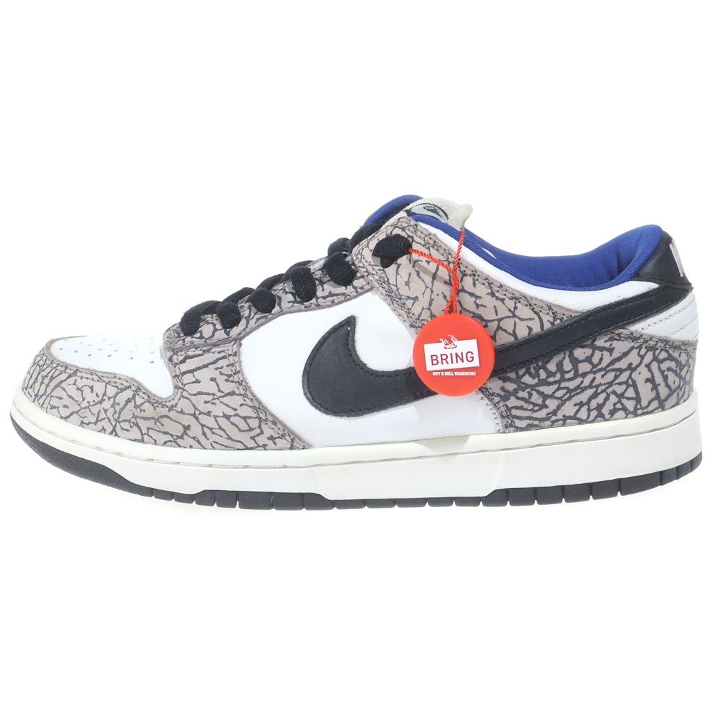 NIKE SB (ナイキエスビー) × SUPREME DUNK LOW WHITE CEMENT SAFARI シュプリーム ダンクロー ホワイトセメント サファリ ローカットスニーカー ホワイト/グレー US9.5/27.5cm 304292-001