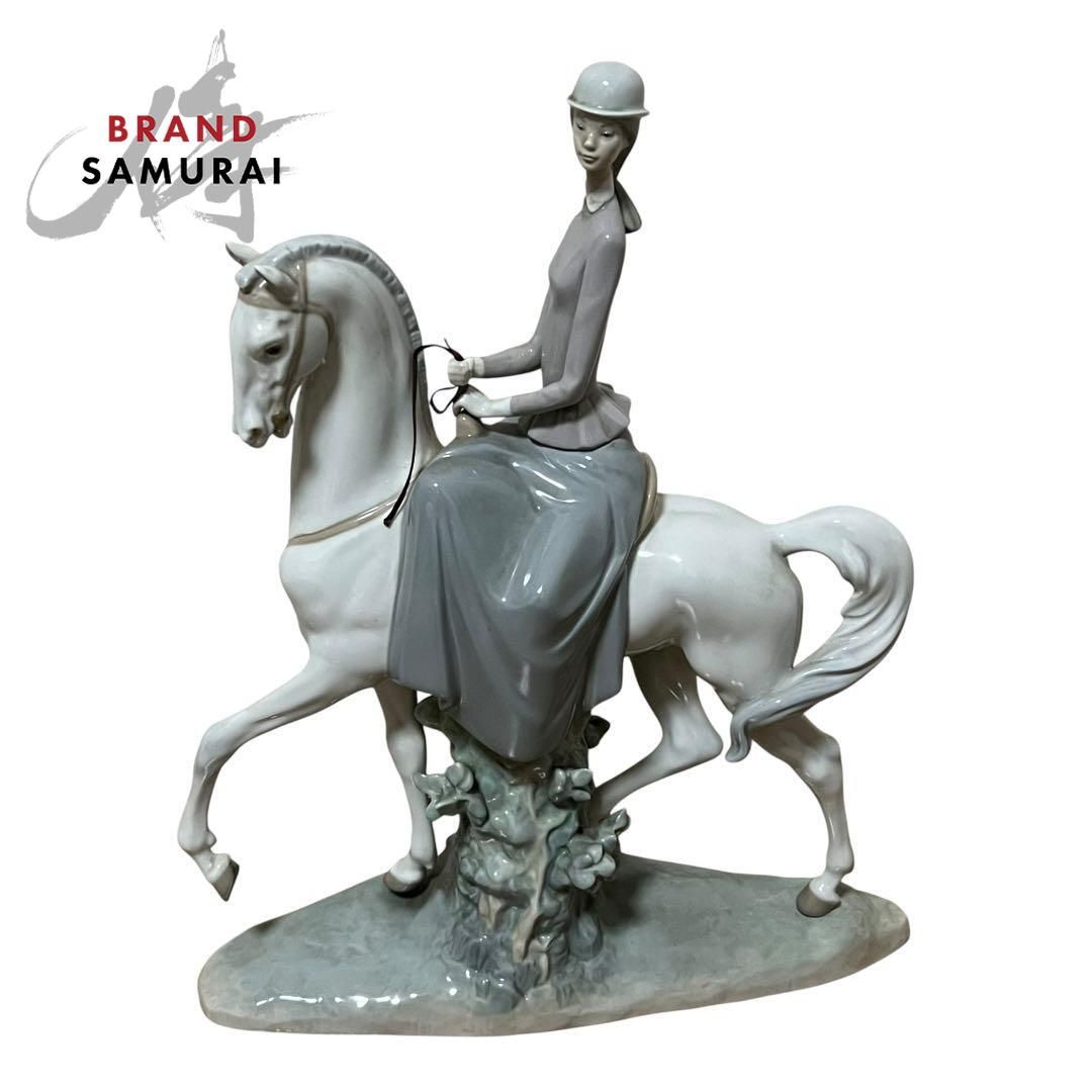 Lladr リヤドロ ヴィンテージ 白い馬の少女 廃盤品 1970年製作 ホワイト 陶器 インテリア レディース I2-00062【中古】