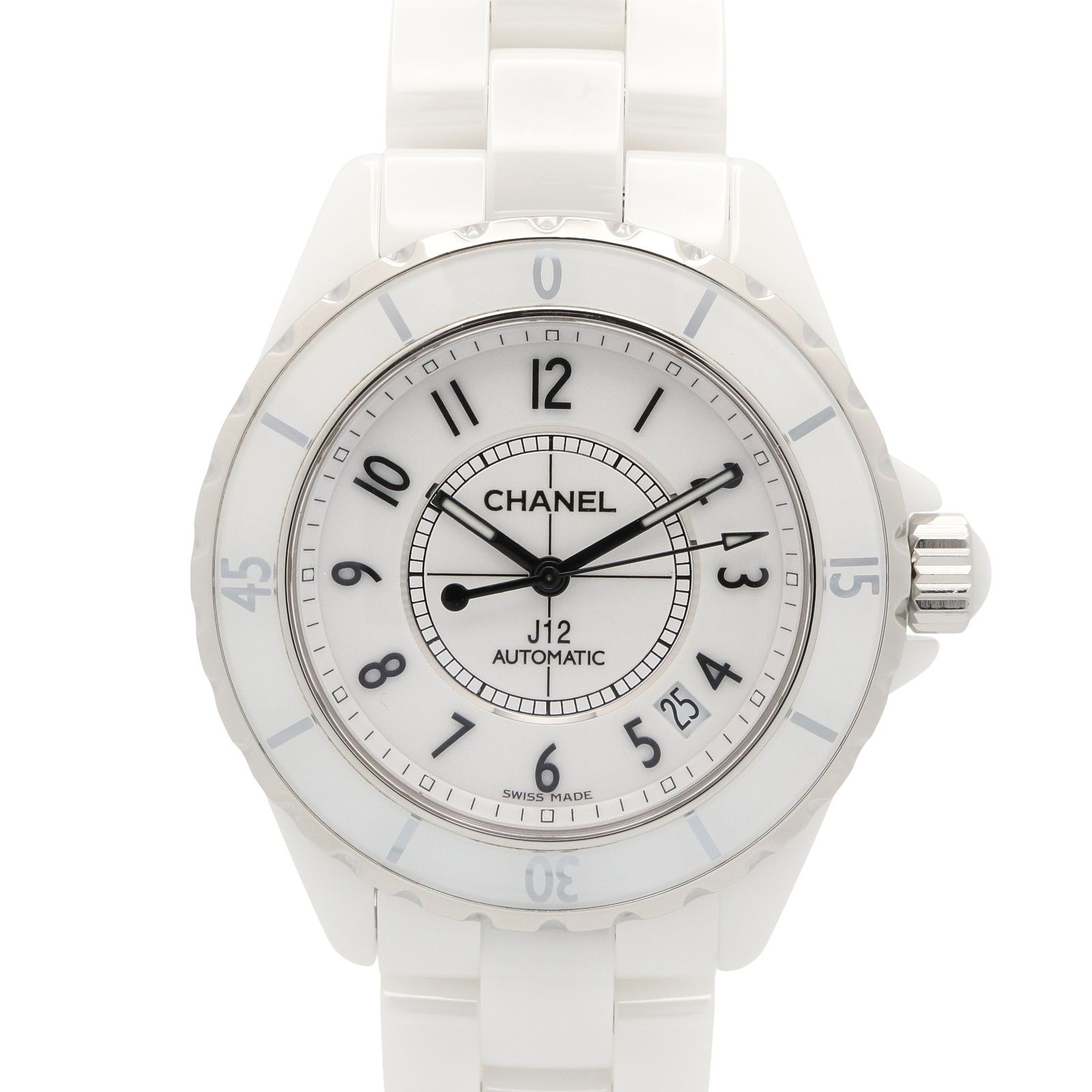 シャネル CHANEL 腕時計 J12 H0970 ホワイト セラミック J12 メンズ Used A