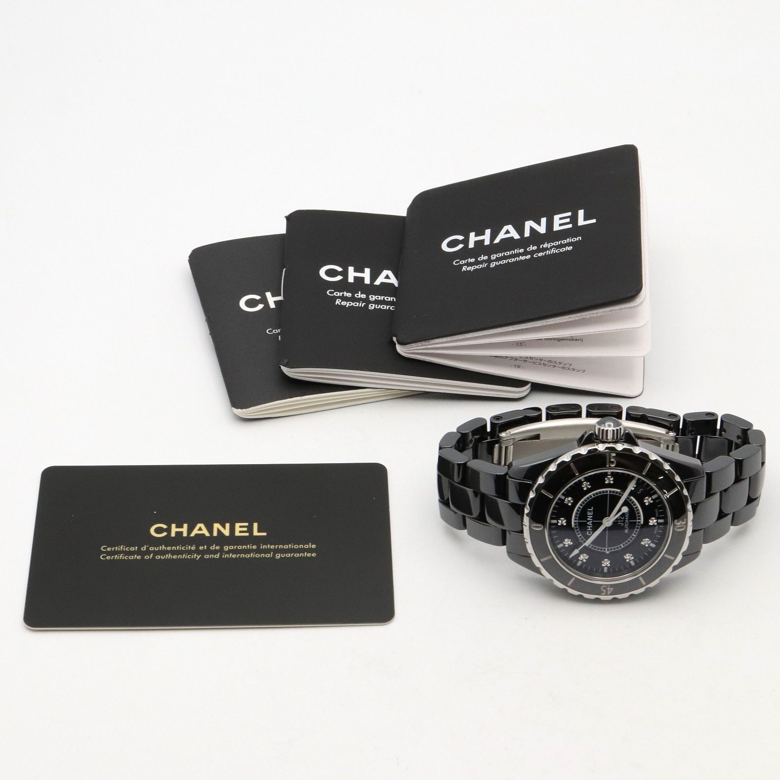 シャネル CHANEL 腕時計 J12 12Pダイヤ H1626 ブラック セラミック ダイヤモンド J12 12Pダイヤ メンズ Used A