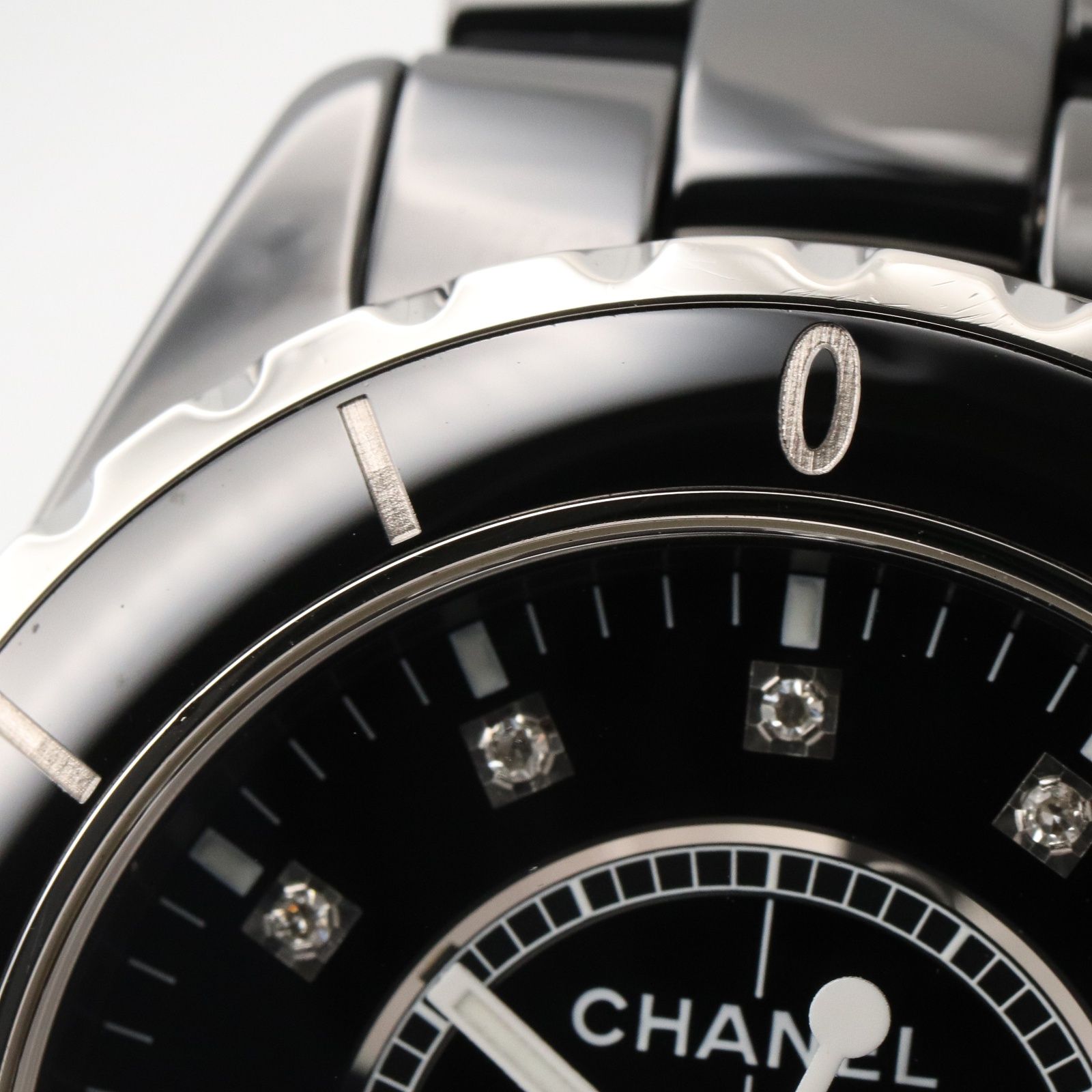 シャネル CHANEL 腕時計 J12 12Pダイヤ H1626 ブラック セラミック ダイヤモンド J12 12Pダイヤ メンズ Used A