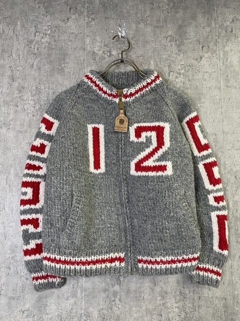 【中古】CANADIAN SWEATER COMPANY ｶﾅﾃﾞｨｱﾝｾｰﾀｰｶﾝﾊﾟﾆｰ ｶｳﾁﾝ ﾆｯﾄ ｼﾞｬｹｯﾄ TALON ﾊﾝﾄﾞﾒｲﾄﾞ ｶﾅﾀﾞ製 CANADA ｸﾞﾚｰ 表記ﾅｼ 33946637