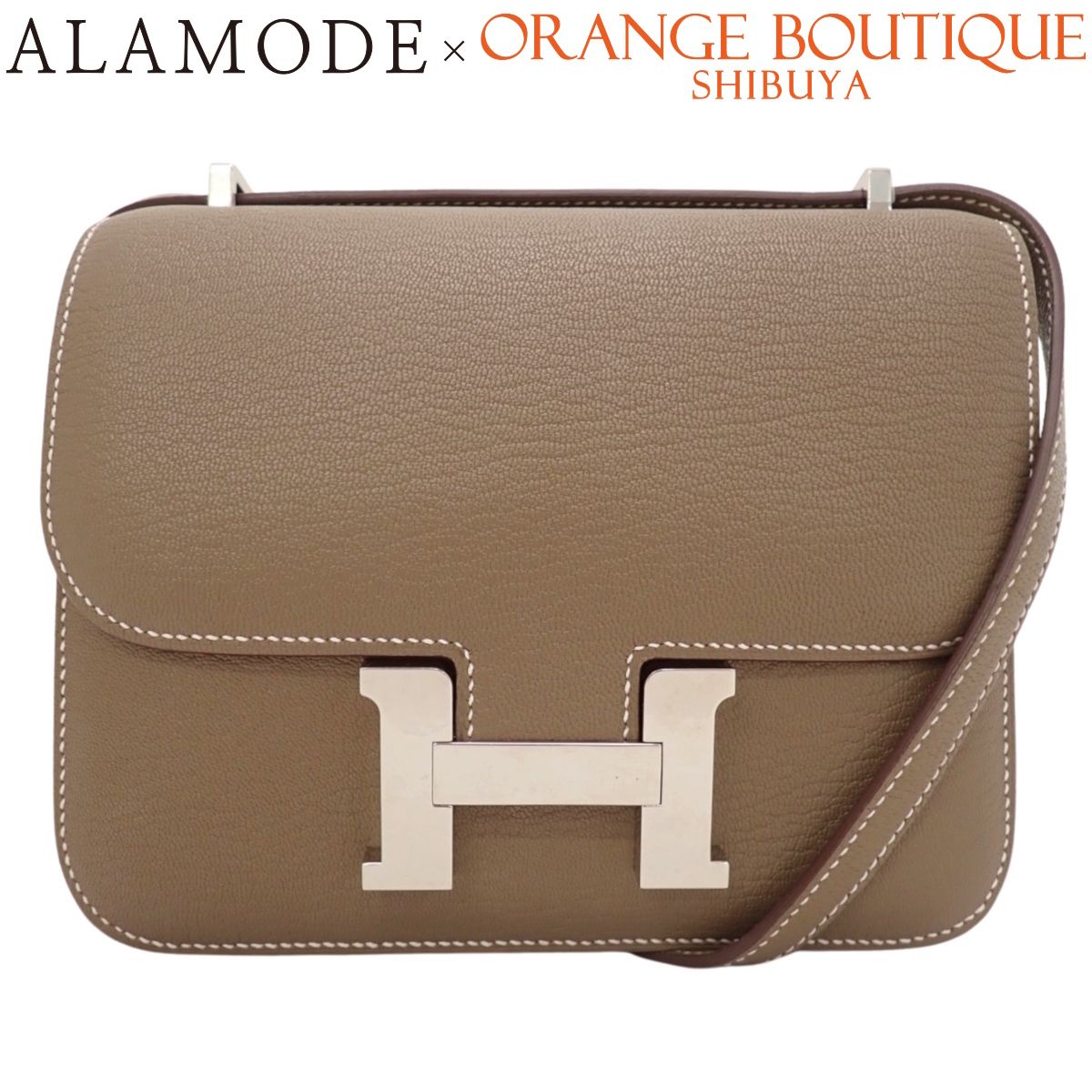 HERMES(エルメス) コンスタンスミニ3 ミロワール エトープ/エトゥープ グレージュ シェーブル パラジウム金具 シルバー金具 K刻印 ショルダーバッグ 肩掛け コンスタンス18 レディース 40802212242【アラモード】