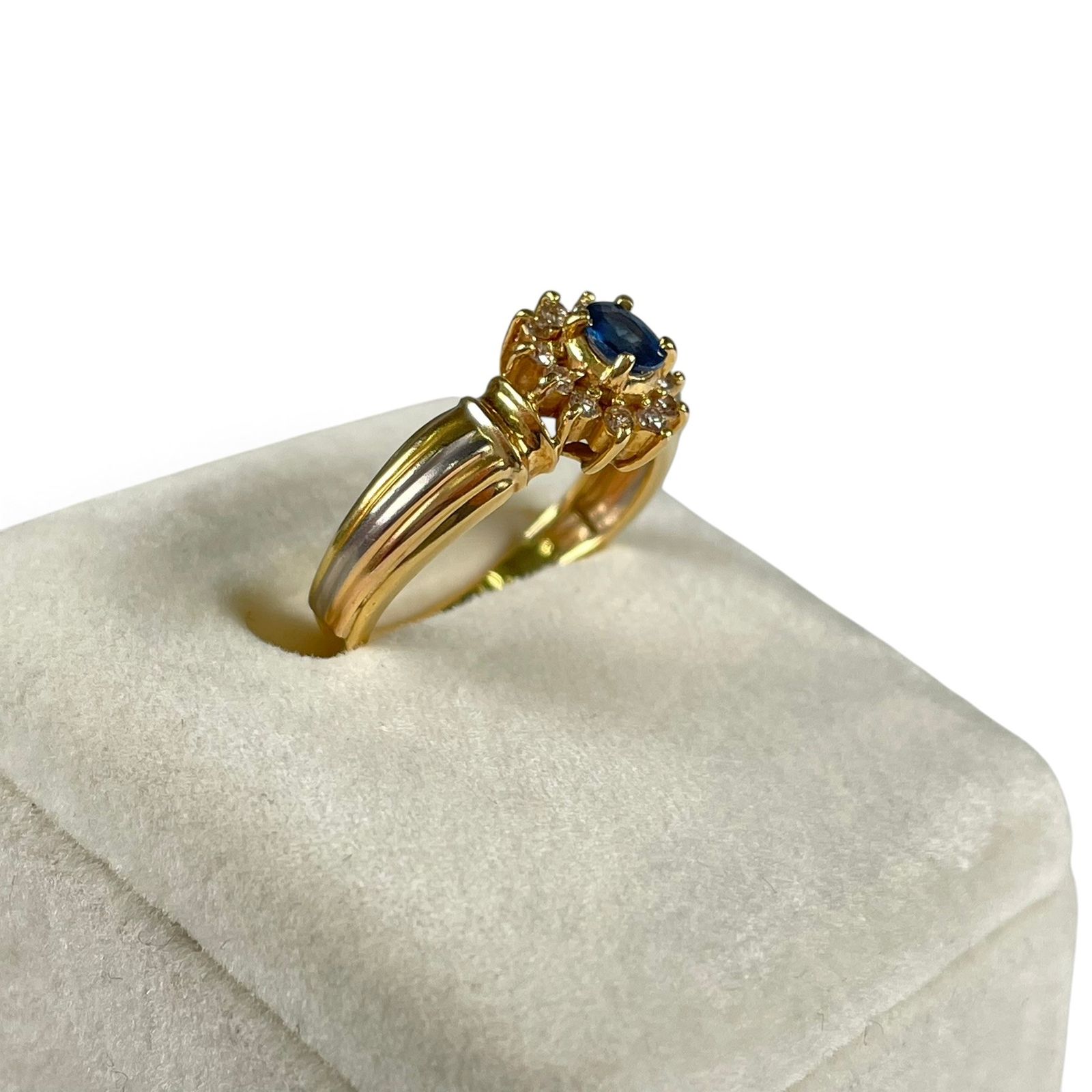 K18 サファイアリング サファイア0.26ct ダイヤ0.17ct 約12号 総重量約3.3g