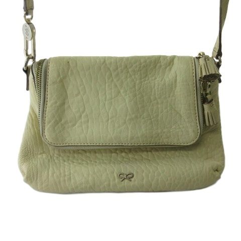 アニヤハインドマーチ ANYA HINDMARCH ショルダーバッグ クロスボディ レザー フラップ イエロー 黄