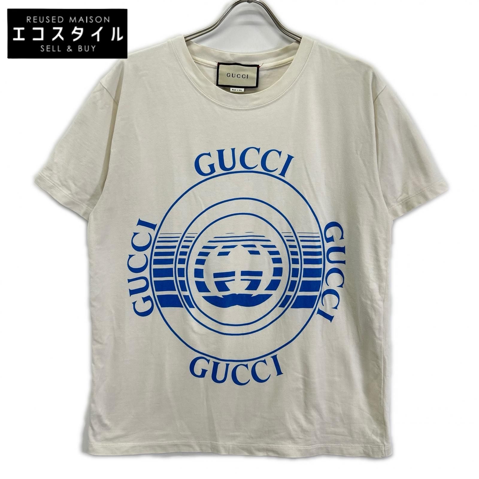 GUCCI　グッチ　20AW 616036 ホワイト Disc Print Oversized Tee　XS