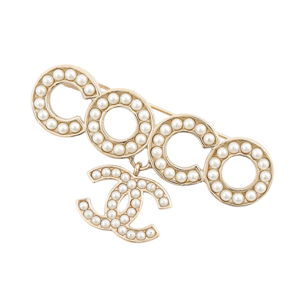 シャネル ブローチ ココマーク COCO フェイクパール AB5646 CHANEL アクセサリー