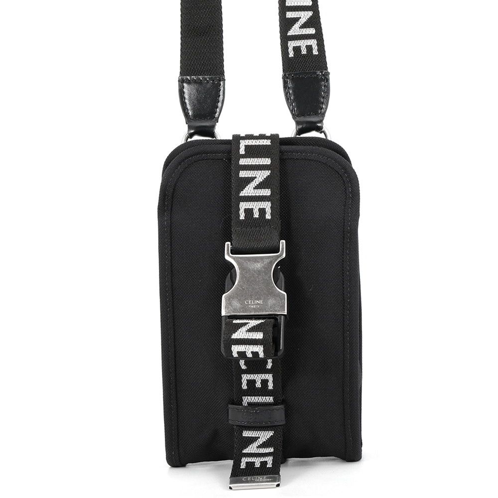 セリーヌ ショルダーポーチ トレッキング モバイルポーチ キャンバス 10J212DVN.38SI CELINE バッグ 黒