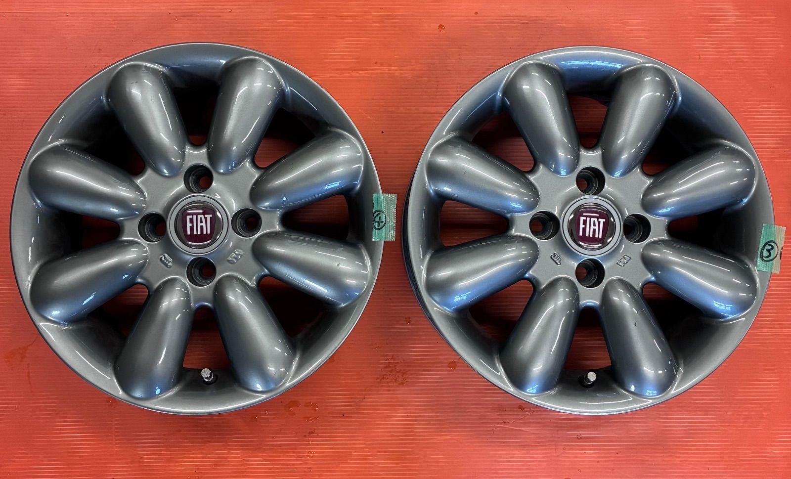 【中古】★送料無料★FIAT500 14インチ純正ホイール2枚③④