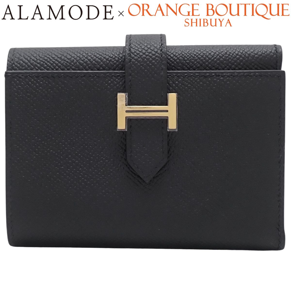 HERMES(エルメス) ベアンコンビネ ブラック黒 ヴォーエプソン ゴールド金具 G刻印 コンパクトウォレット 三つ折り 3つ折り 財布 小物 レディース 40802213124【中古】【アラモード】