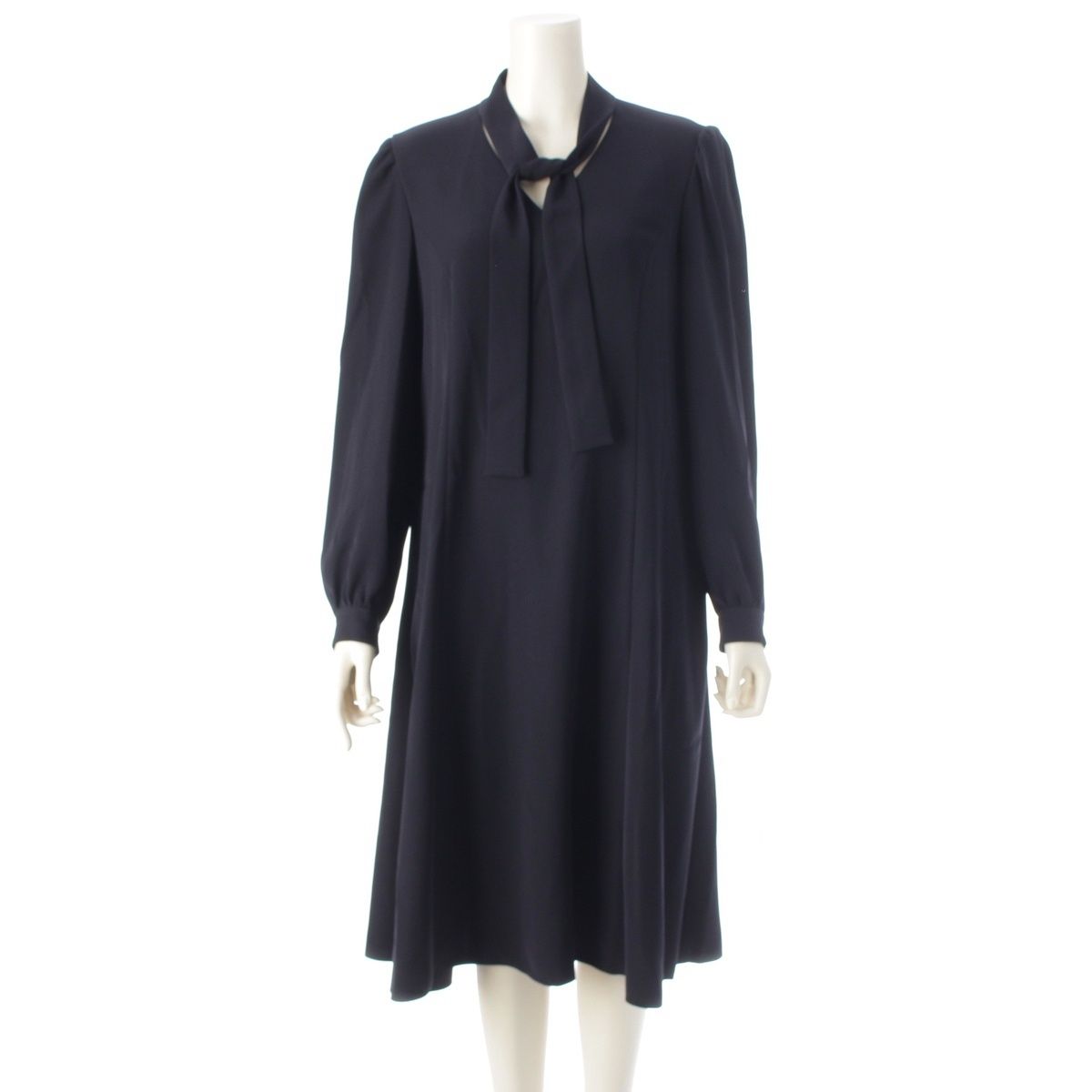 フォクシー ニューヨーク 26年 Jeanne ボウタイ ロングスリーブ ワンピース ドレス 45681 ネイビー 42【中古】 36,368円