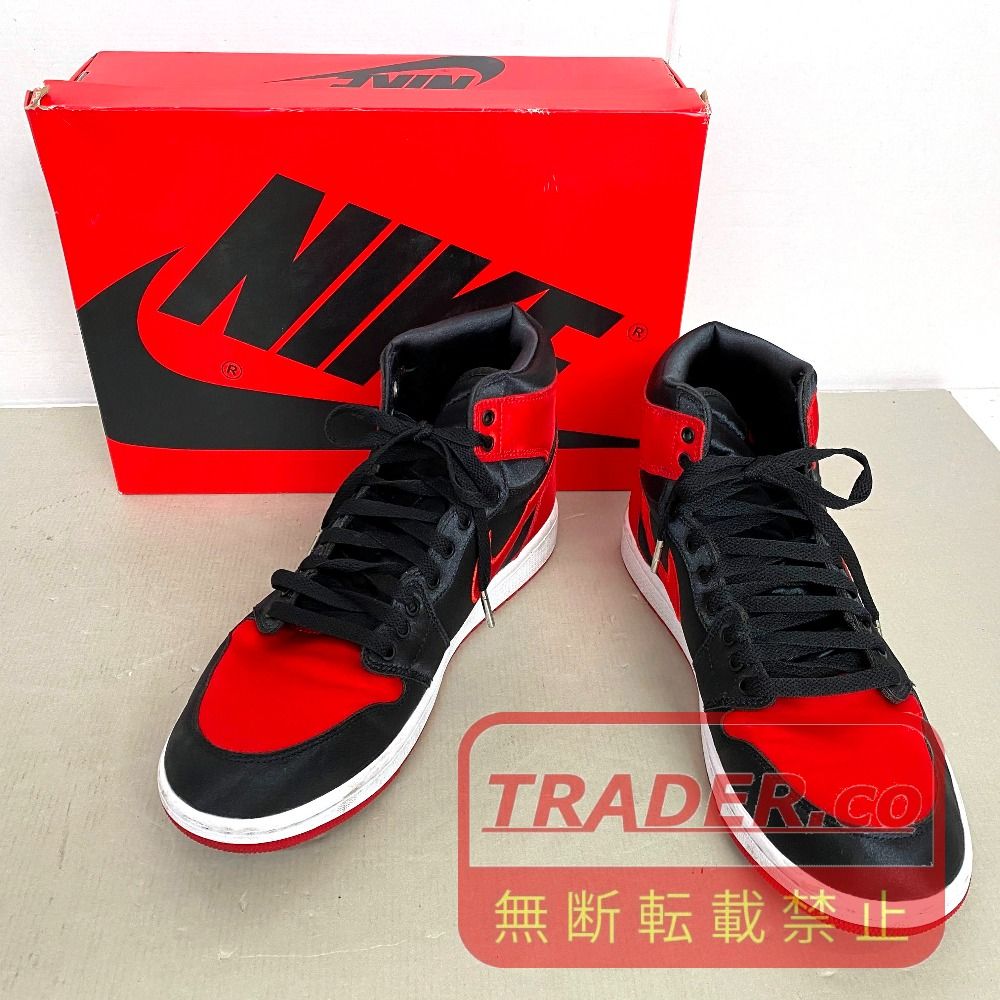 03w28541【箱付き】Nike Women's Air Jordan 1 Retro High OG Satin Bred ナイキ ウィメンズ エアジョーダン1 レトロ ハイ OG サテンブレッド 29.0cm メンズ スニーカー FD4810-061