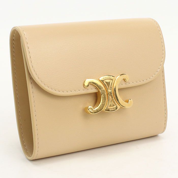 CELINE セリーヌ スモール フラップ トリオンフ 10D783DPV 三つ折り財布/シャイニーカーフスキン【中古】 レディース