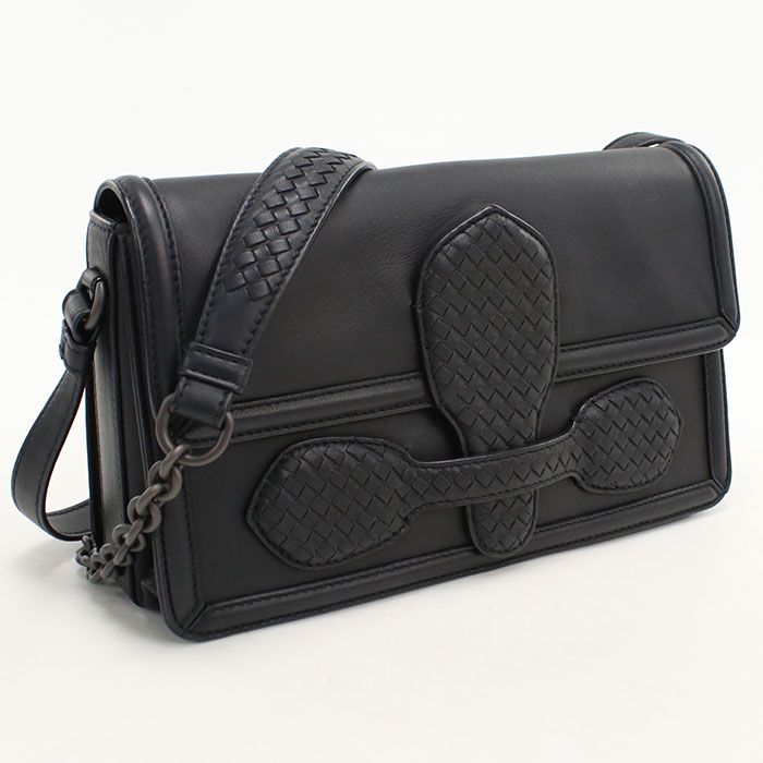 BOTTEGA VENETA ボッテガ・ヴェネタ チェーン イントレチャート ショルダーバッグ レザー【中古】 ユニセックス