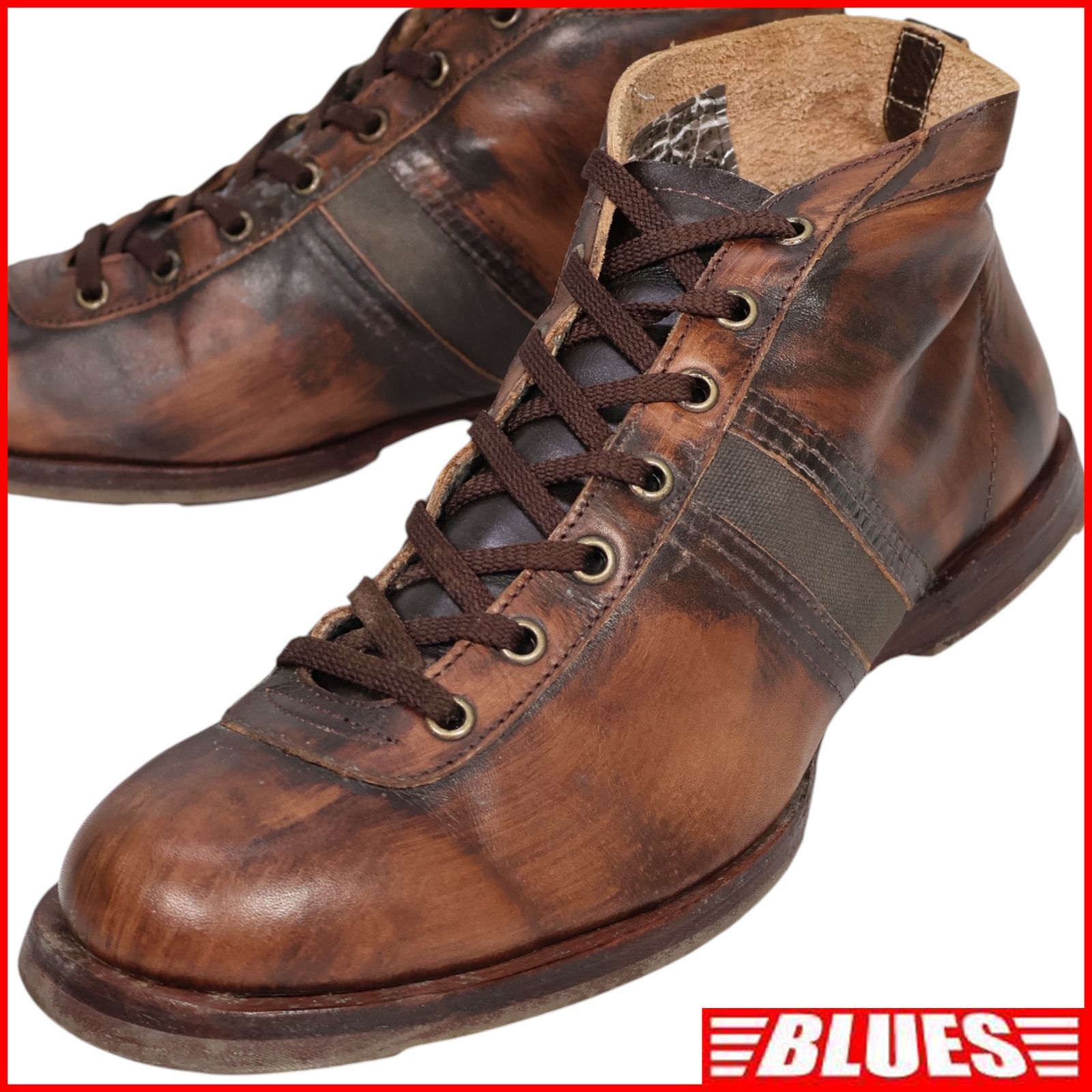 VISARUNO ビサルノ モンキーブーツ 26.5 茶 本革 メンズ レースアップブーツサイズ26.5cm一覧←SEULB屋着古← TN2089