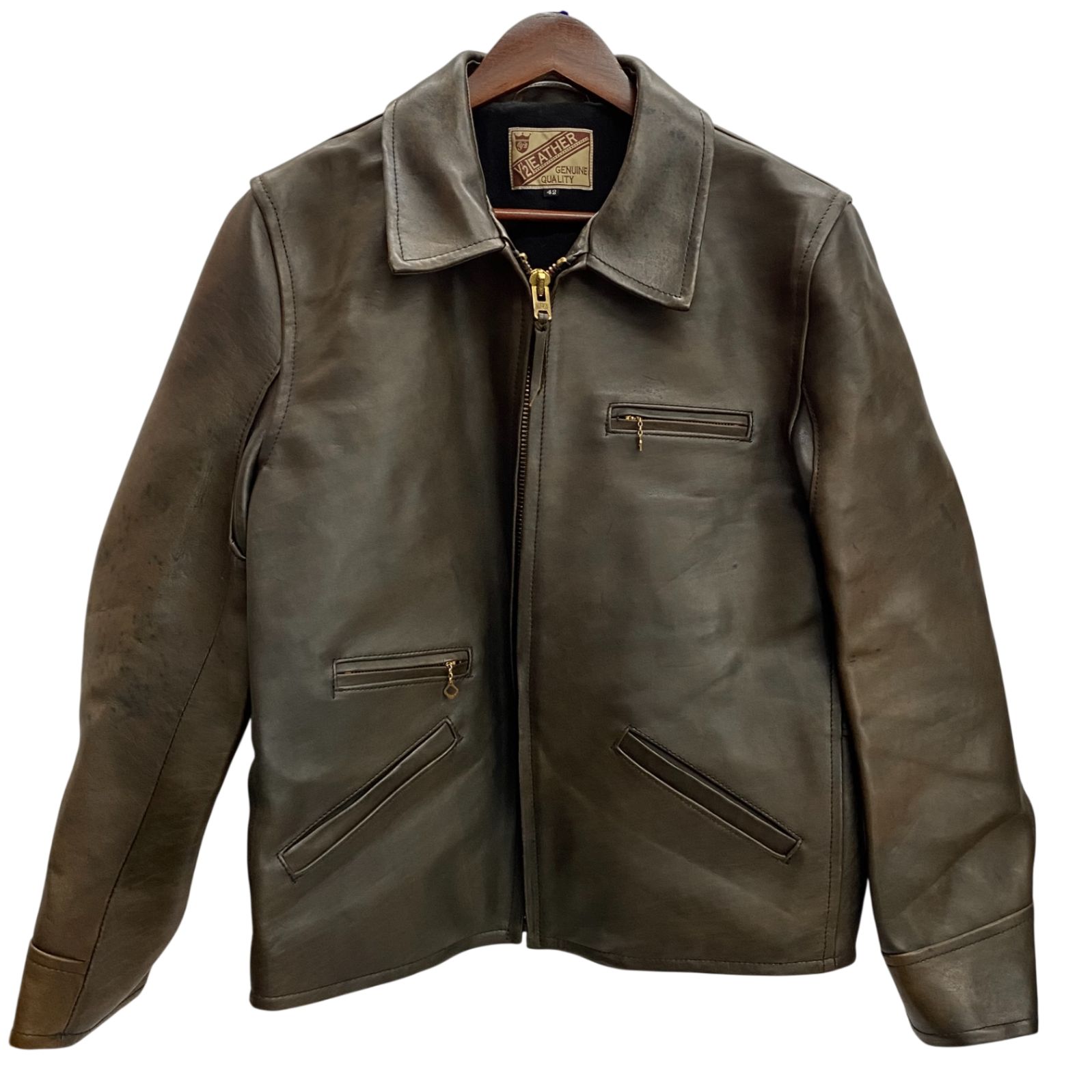 ワイツーレザー Y'2 LEATHER Horsehide ホースハイド レザー ジャケット ブラウン 42サイズ 201MT-6455 VB 52,800円