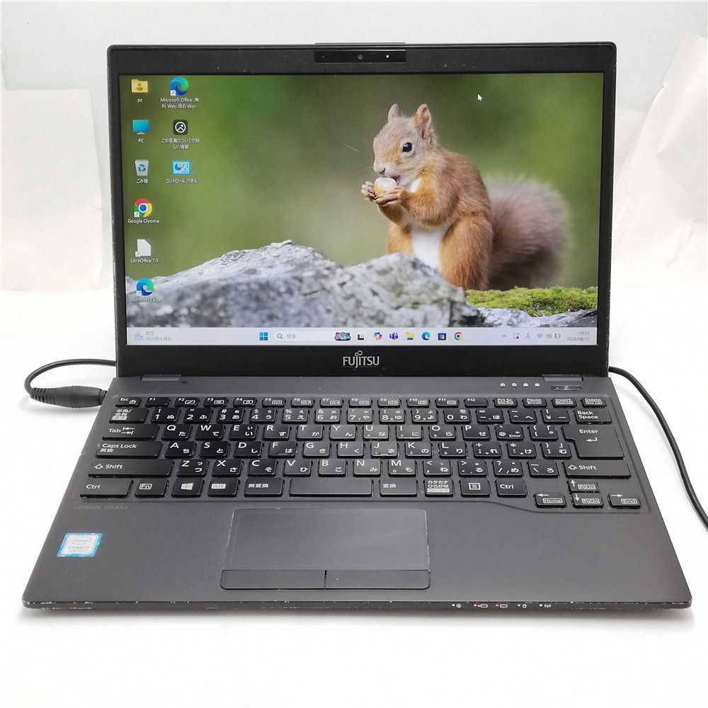 激安 Wi-Fi有 中古ノートパソコン 富士通 UH-X/C3 Core i7 8565U 8GB 256G 高速SSD 無線LAN Bluetooth カメラ Windows11 Office済 即使用可