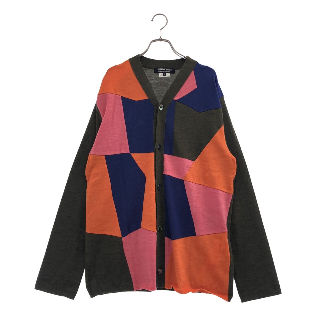 【美品】 COMME des GARCONS HOMME DEUX / コムデギャルソンオムドゥ | 2025AW | WOOL CARDIGAN PATCHWORK ウール パッチワーク ニット カーディガン | XL | マルチカラー | メンズ 25,019円