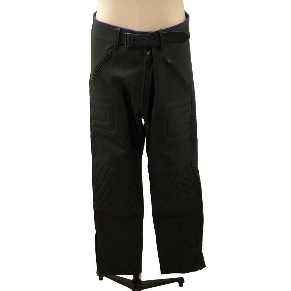 【美品】 SHIDEN / シデン | MOTOR CYCLE PANT COWHIDE LEATHER レザー モーターサイクルパンツ | M | ブラック | メンズ
