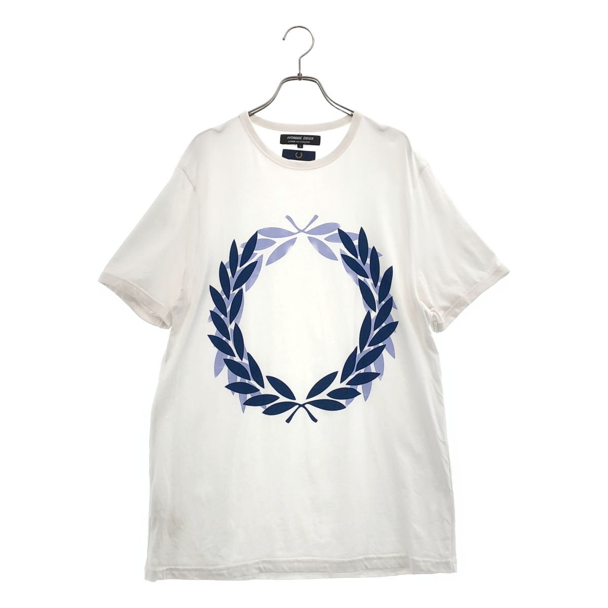 COMME des GARCONS HOMME DEUX / コムデギャルソンオムドゥ | 2021SS | × FRED PERRY / フレッドペリー / コットン ロゴプリント コラボTシャツ | L | ホワイト | メンズ