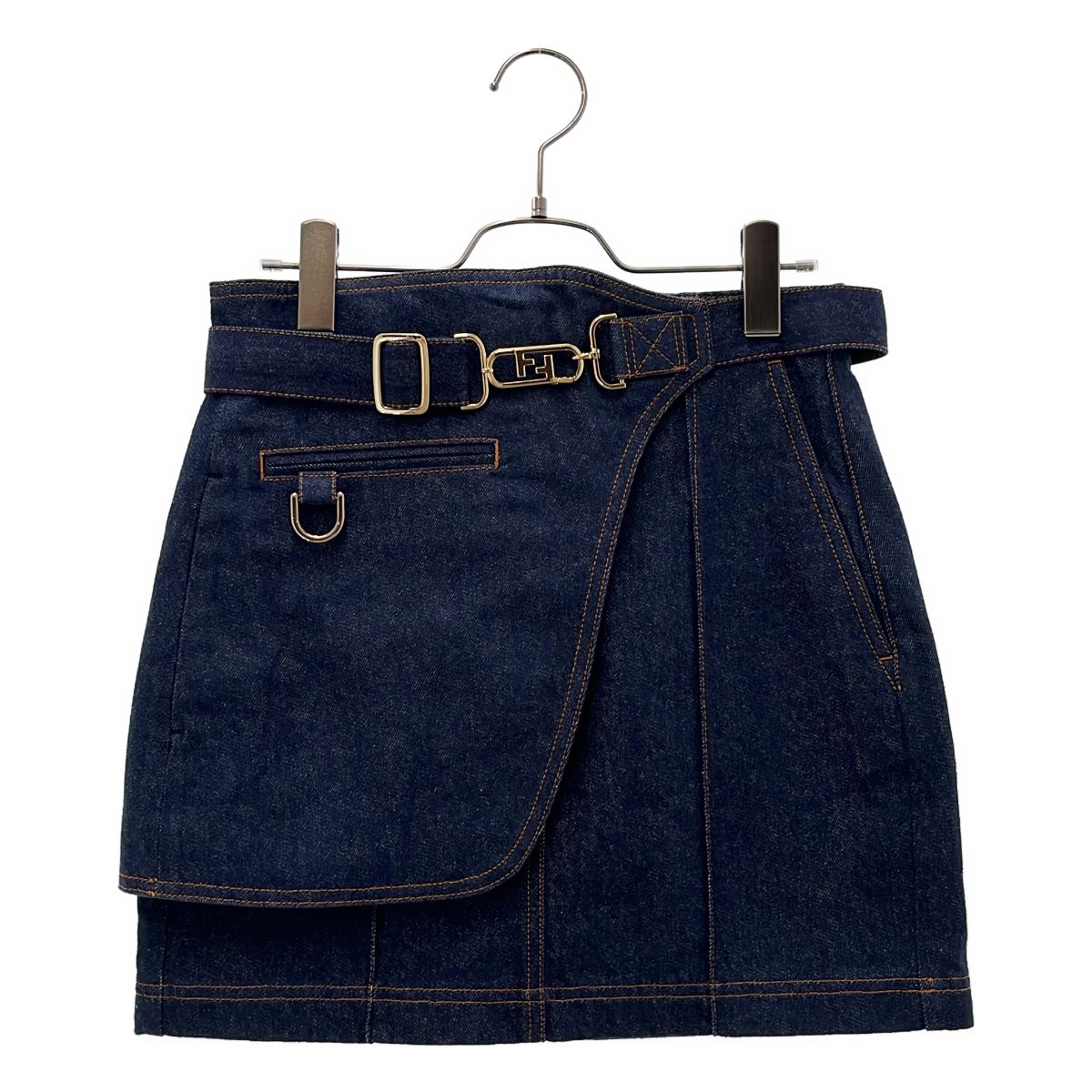 【美品】 FENDI / フェンディ | レイヤード デニムミニスカート | 38 | インディゴ | レディース