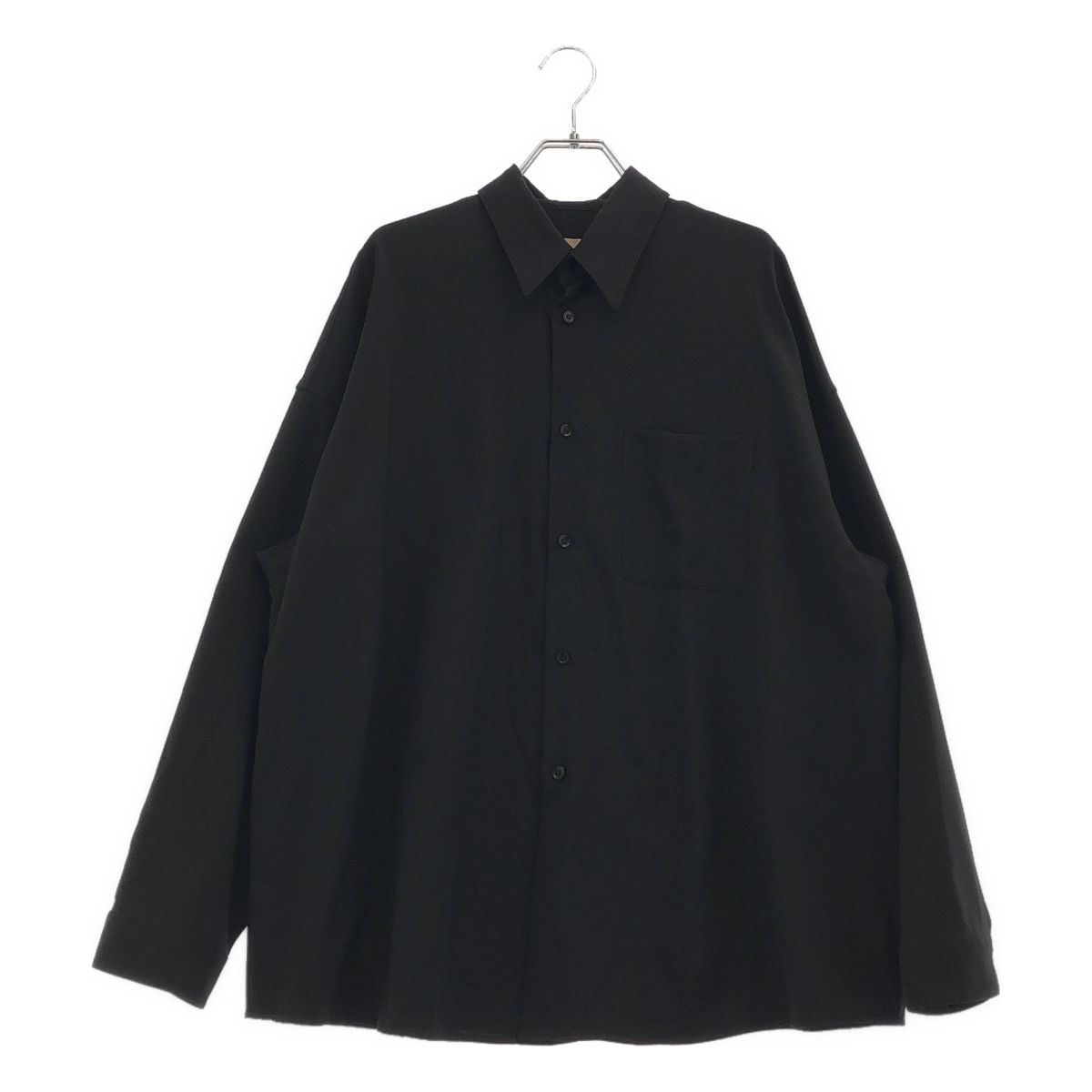 【美品】 MARNI / マルニ | トロピカルウール レギュラーカラー シャツ | 48 | ブラック | メンズ