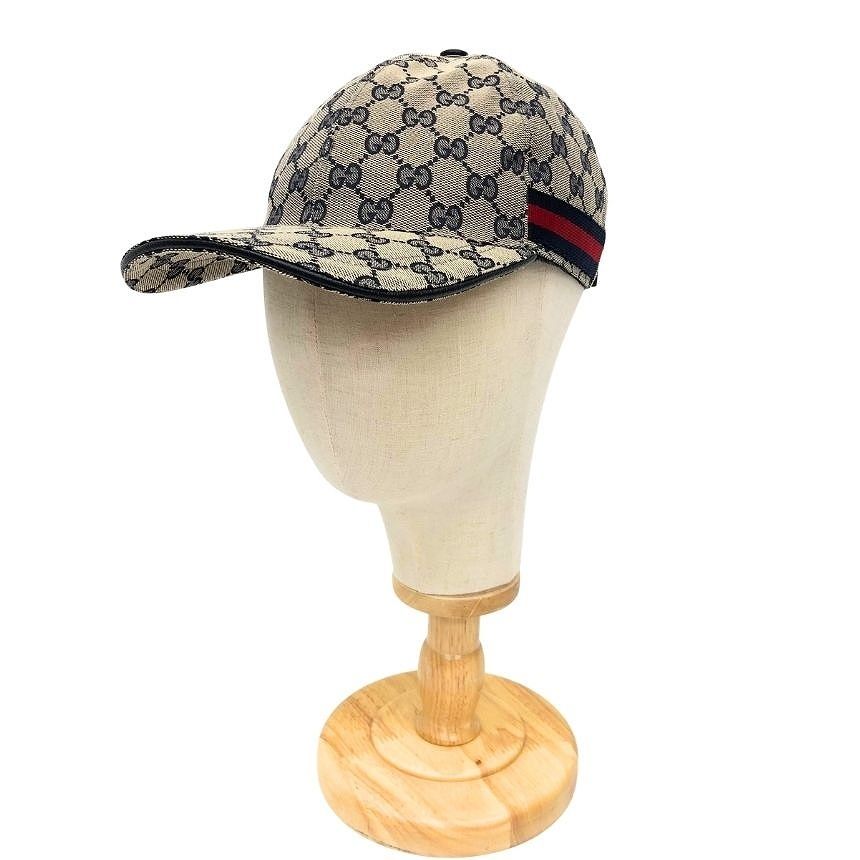 グッチ GUCCI キャップ 帽子 GG ロゴ ベージュ×ネイビー Sサイズ ベースボールキャップ 696845 服飾小物 aq13226 24,420円