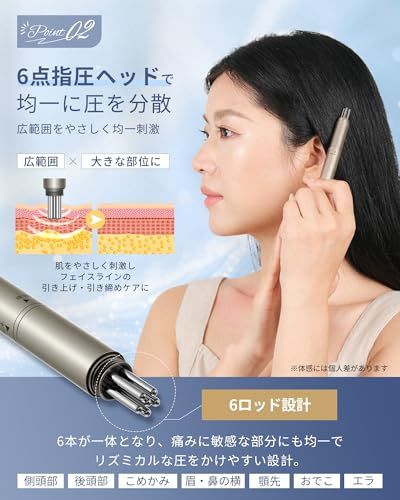 フェイス マッサージローラー ツボ押し バネ式 Y字型美容ローラー 美顔