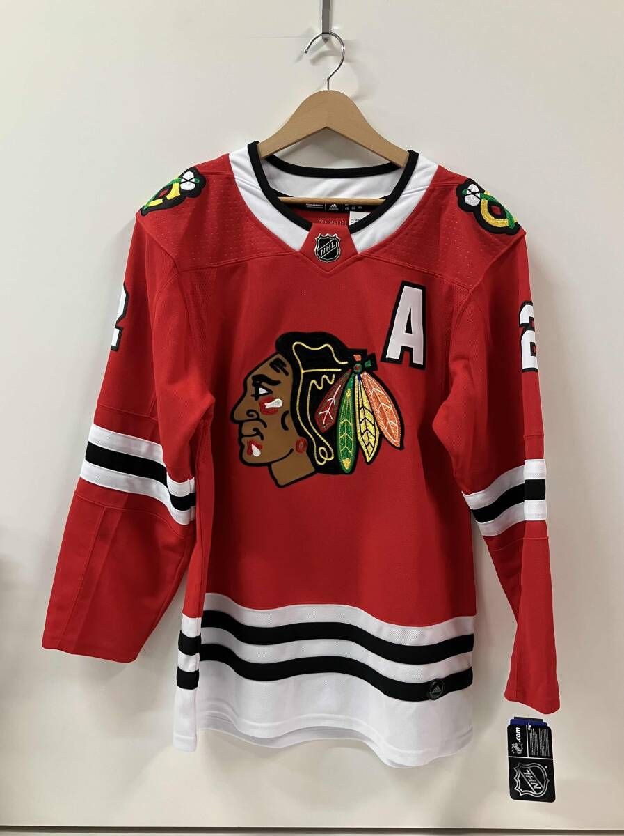 adidas アディダス 長袖Tシャツ NHL ブラックホークス KEITH タグ付き サイズ46 レッド スポーツ 10,138円