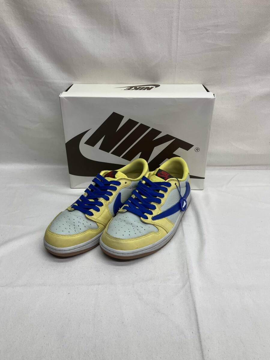 【箱付き・付属品あり】Travis Scott × Nike Women's Air Jordan 1 Retro Low OG 'Canary' ナイキトラヴィススコット DZ4137-700 27.5cm