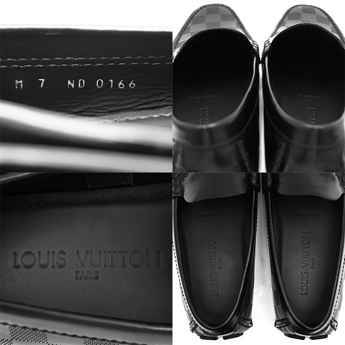 Louis Vuitton ダミエ ローファー ブラック　美品 極美品】LOUIS VUITTON ルイ・ヴィトン ペニーローファー ダミエ