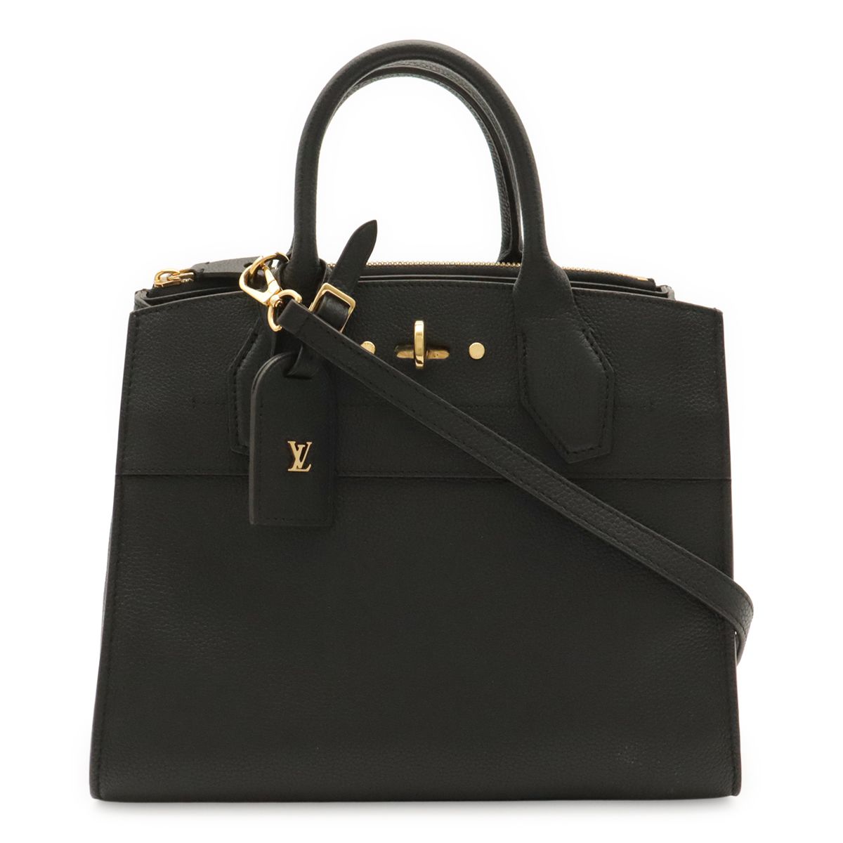 LOUIS VUITTON ルイ ヴィトン シティ スティーマーPM ハンドバッグ 2WAY ショルダーバッグ レザー ノワール 黒 ブラック M53028