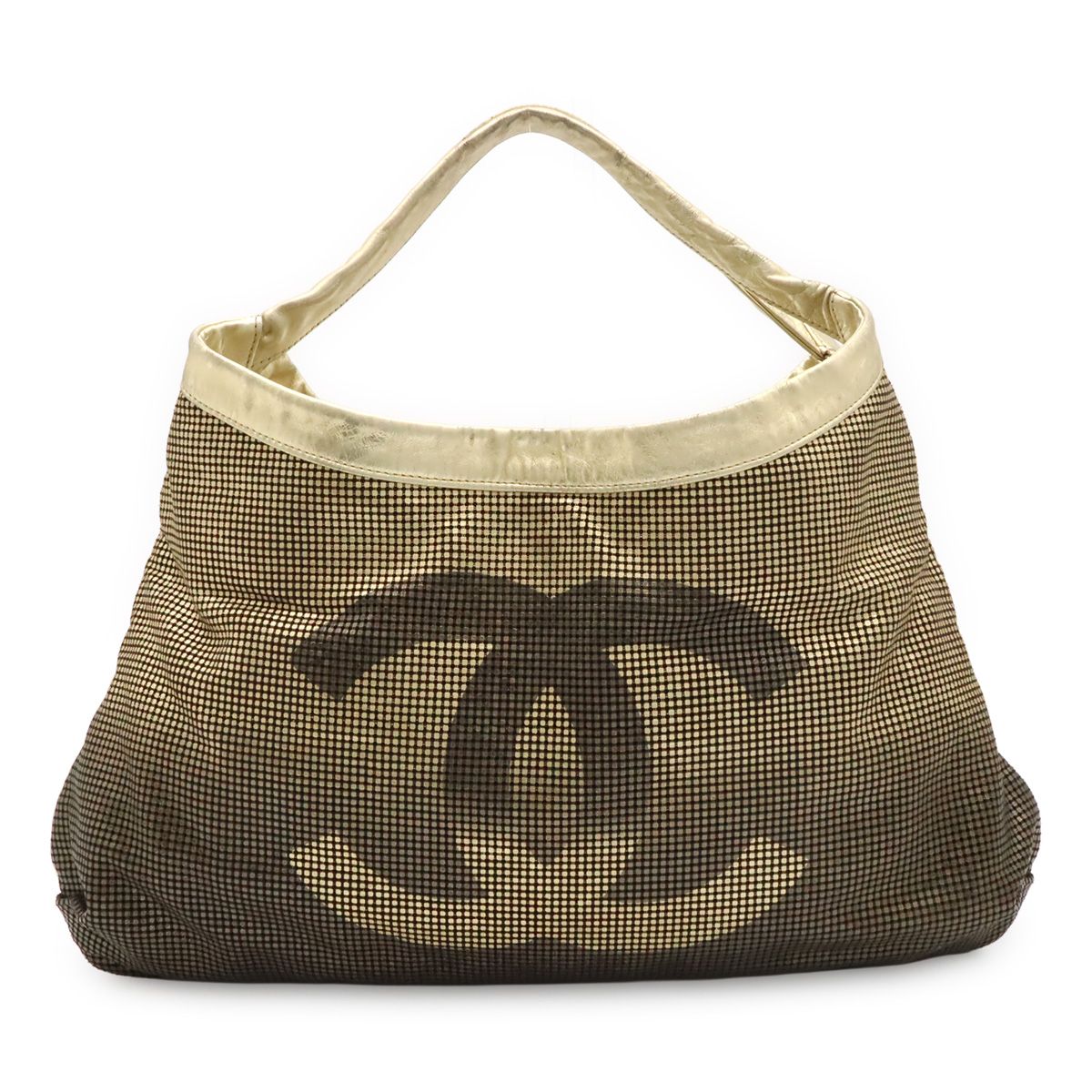 CHANEL シャネル ハリウッド ホーボーバッグ ショルダーバッグ 肩掛け グラデーション スパンコール レザー ゴールド ブラック