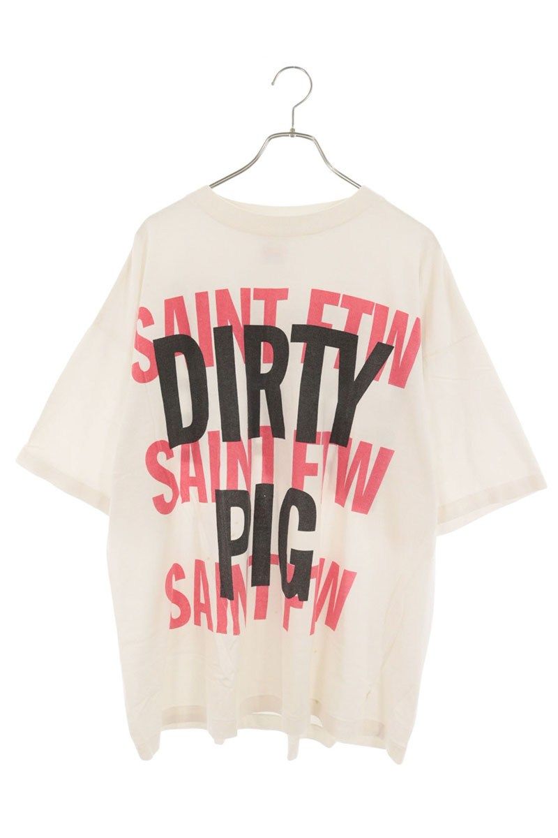 セントマイケル 25SS SM-HR8-0000-021 DIRTY PIGロゴプリントTシャツ メンズ XXL