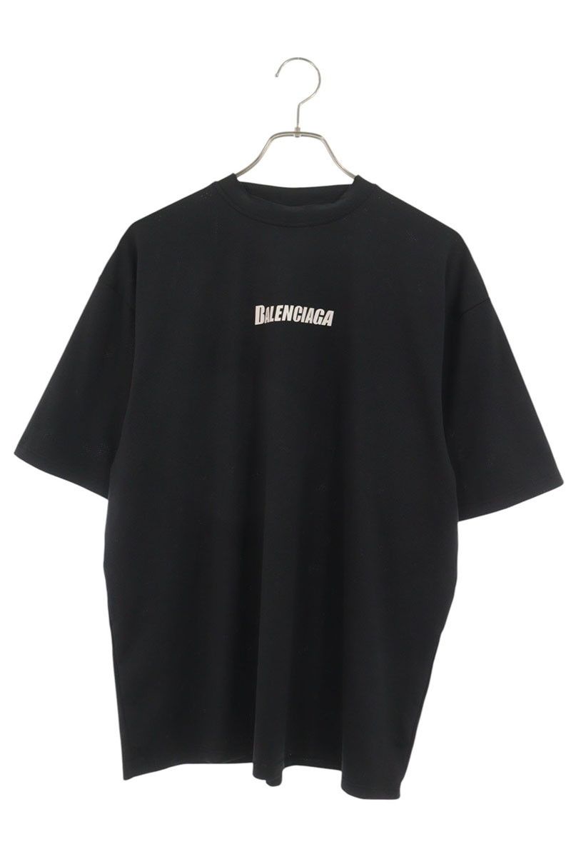 バレンシアガ 657027 4B8B5 ロゴプリントメッシュTシャツ メンズ XS